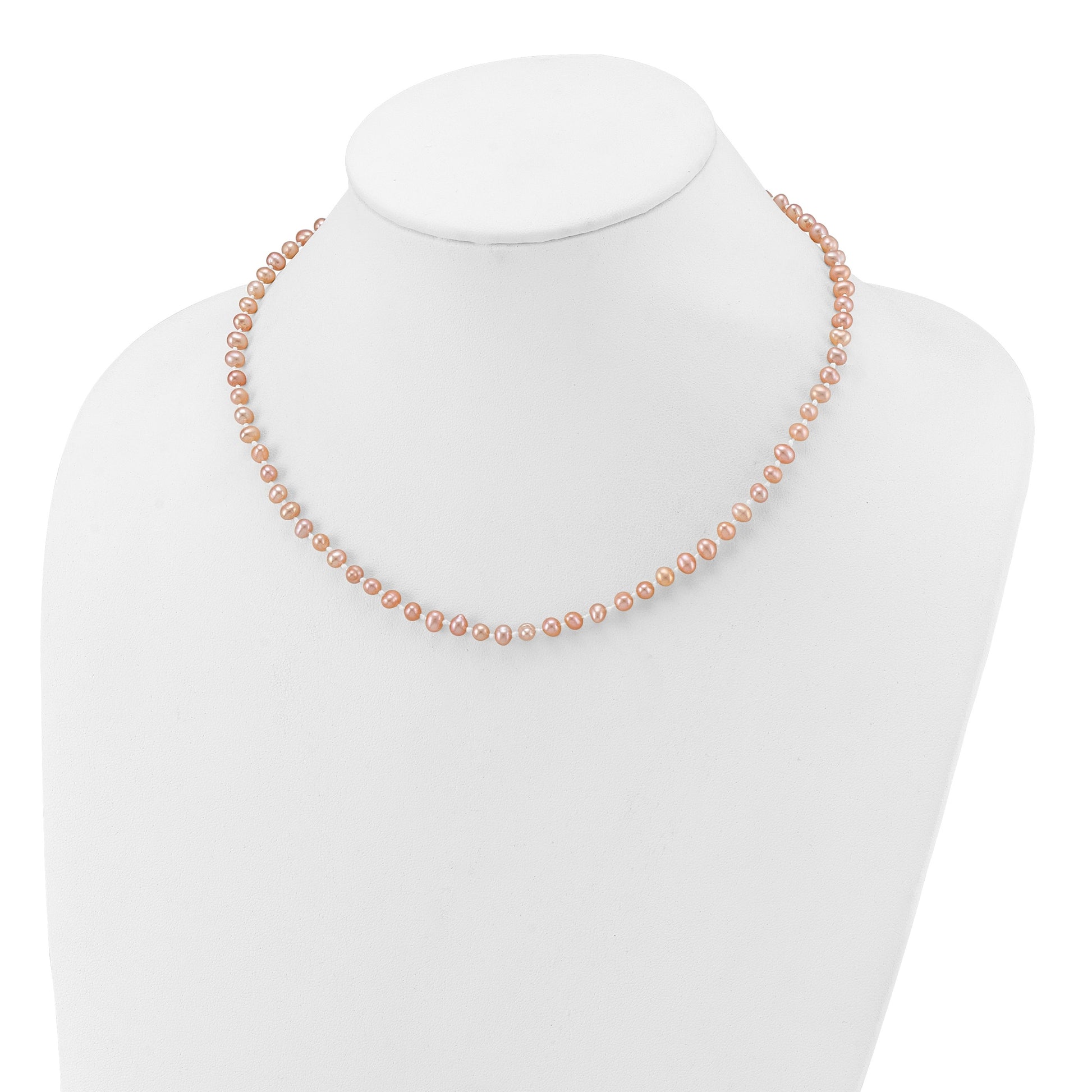 14k 4-5mm Pink Near-Round Freshwater Cultured Pearl 16 inch Necklace
