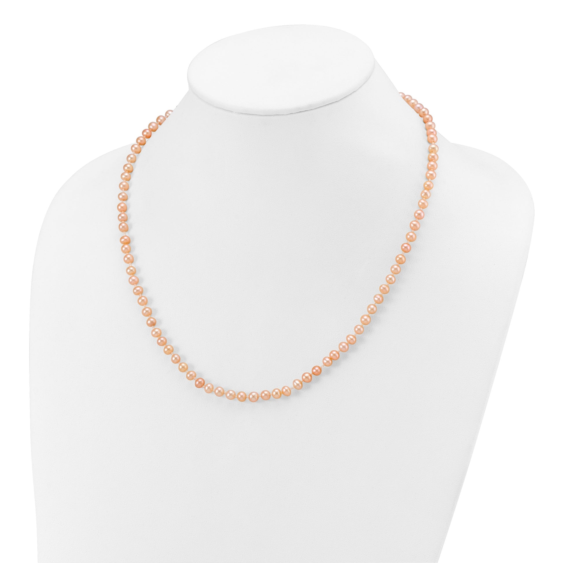 14k 4-5mm Pink Near-Round Freshwater Cultured Pearl 18 inch Necklace