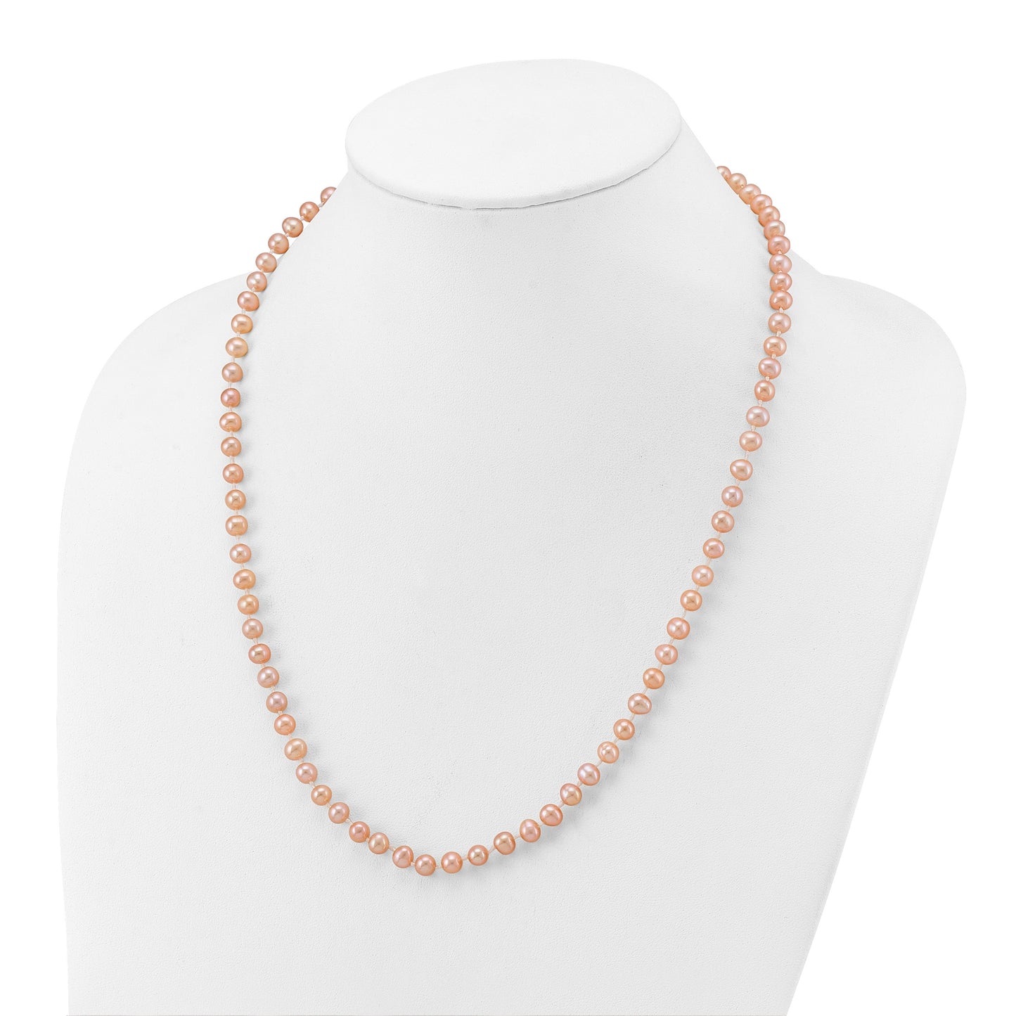 14k 5-6mm Pink Near-Round Freshwater Cultured Pearl 20 inch Necklace
