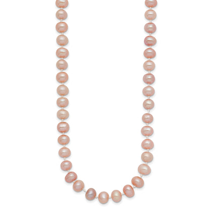 14k 6-7mm Pink Near-Round Freshwater Cultured Pearl 18 inch Necklace