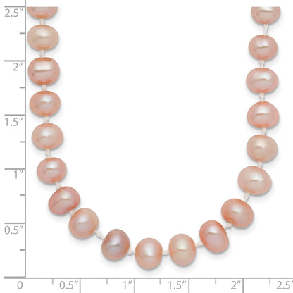 14k 6-7mm Pink Near-Round Freshwater Cultured Pearl 16 inch Necklace