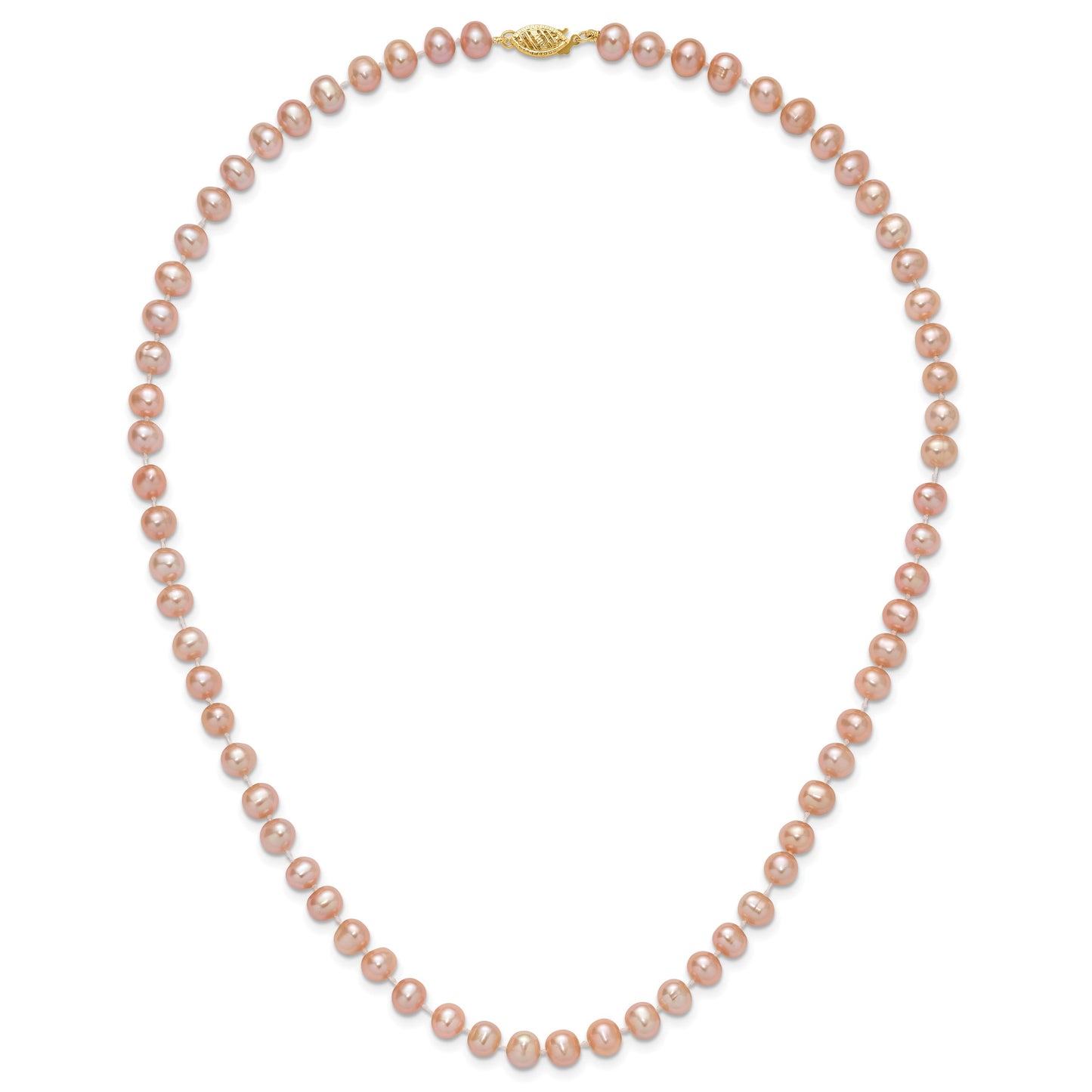 14k 6-7mm Pink Near-Round Freshwater Cultured Pearl 18 inch Necklace