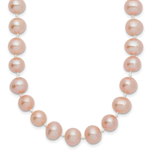 14k 7-8mm Pink Near-Round Freshwater Cultured Pearl 18 inch Necklace