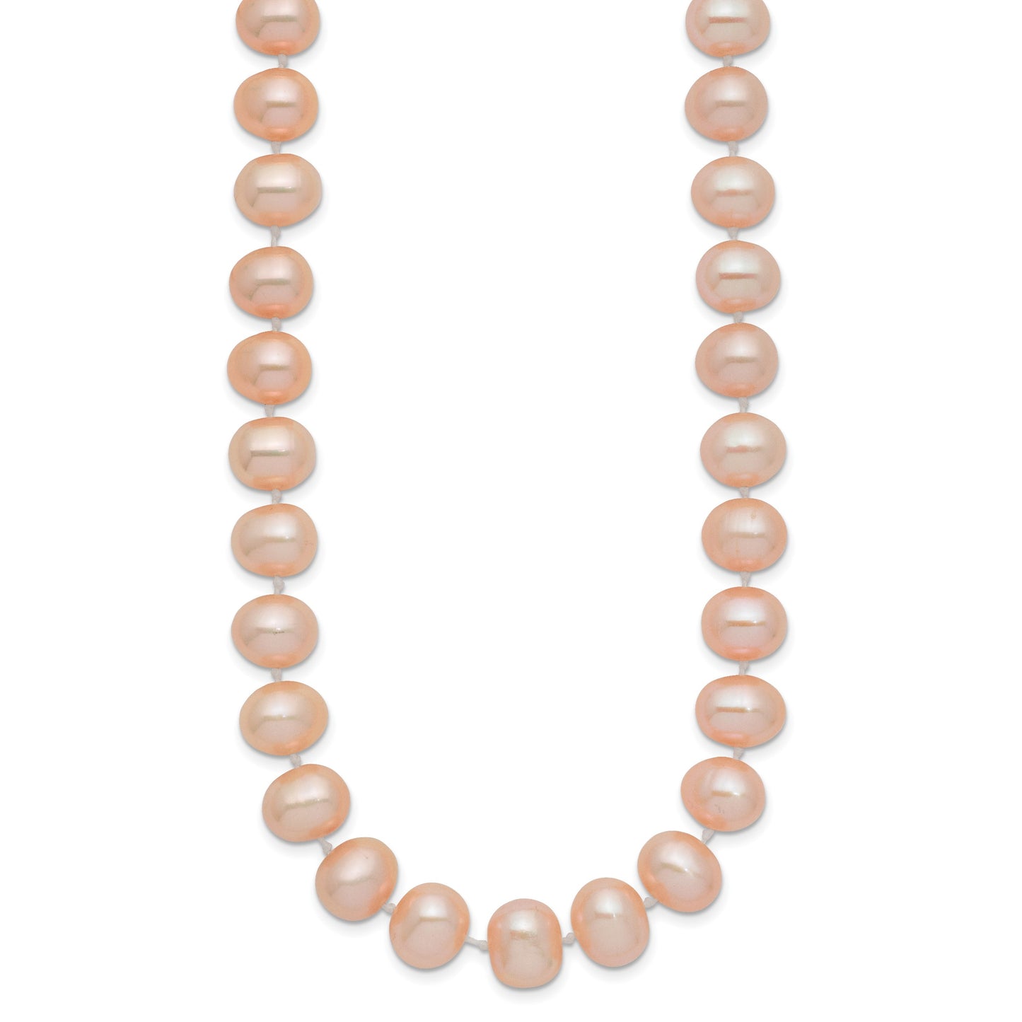 14k 8-9mm Pink Near-Round Freshwater Cultured Pearl 16 inch Necklace