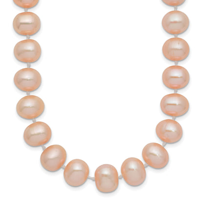 14k 8-9mm Pink Near-Round Freshwater Cultured Pearl 24 inch Necklace