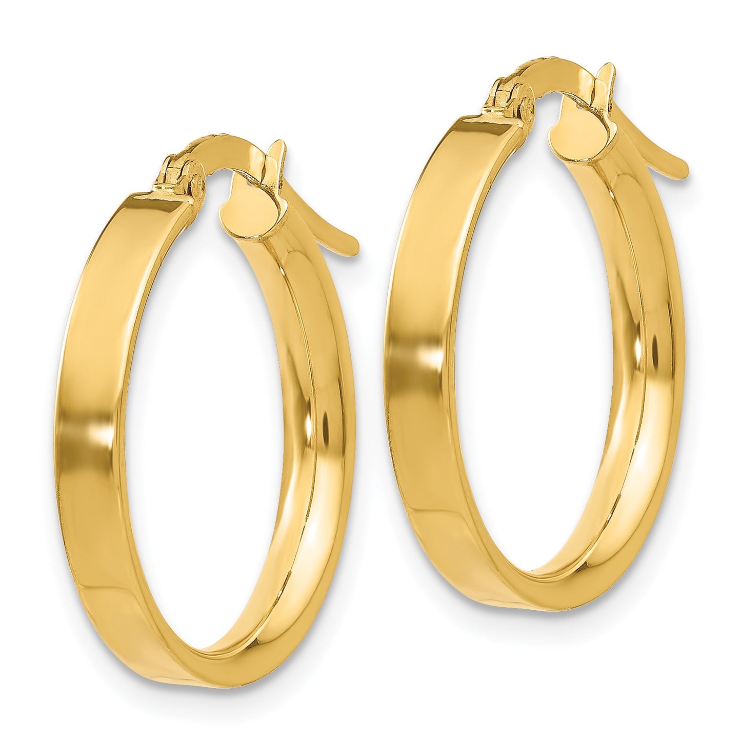 14K 3x16mm Tube Hoop Earrings