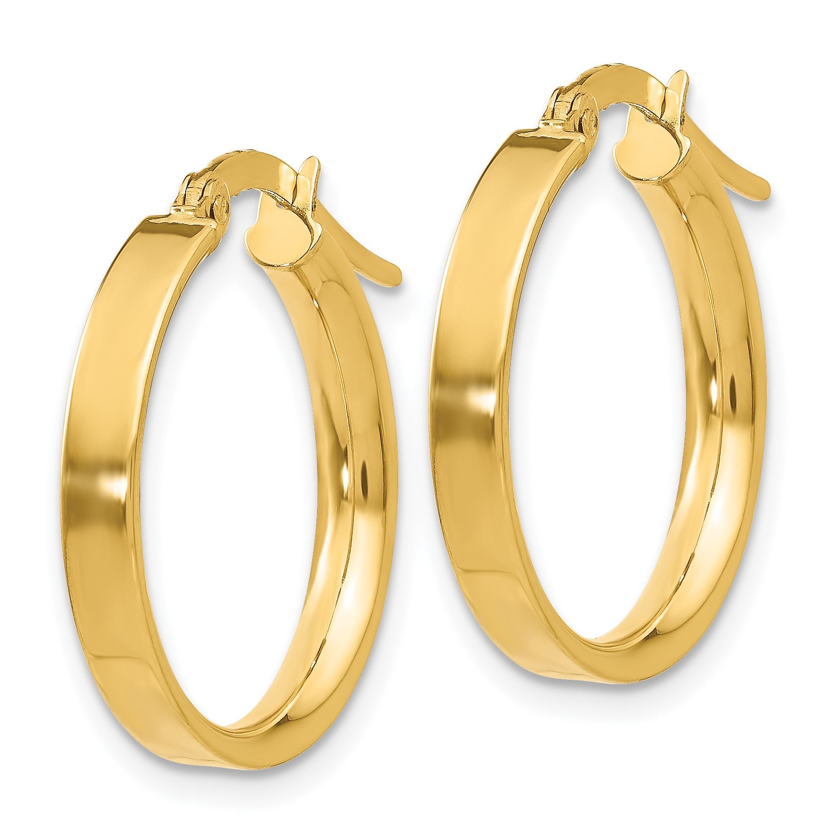 14K 3x16mm Tube Hoop Earrings