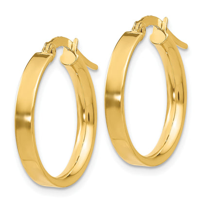 14K 3x16mm Tube Hoop Earrings