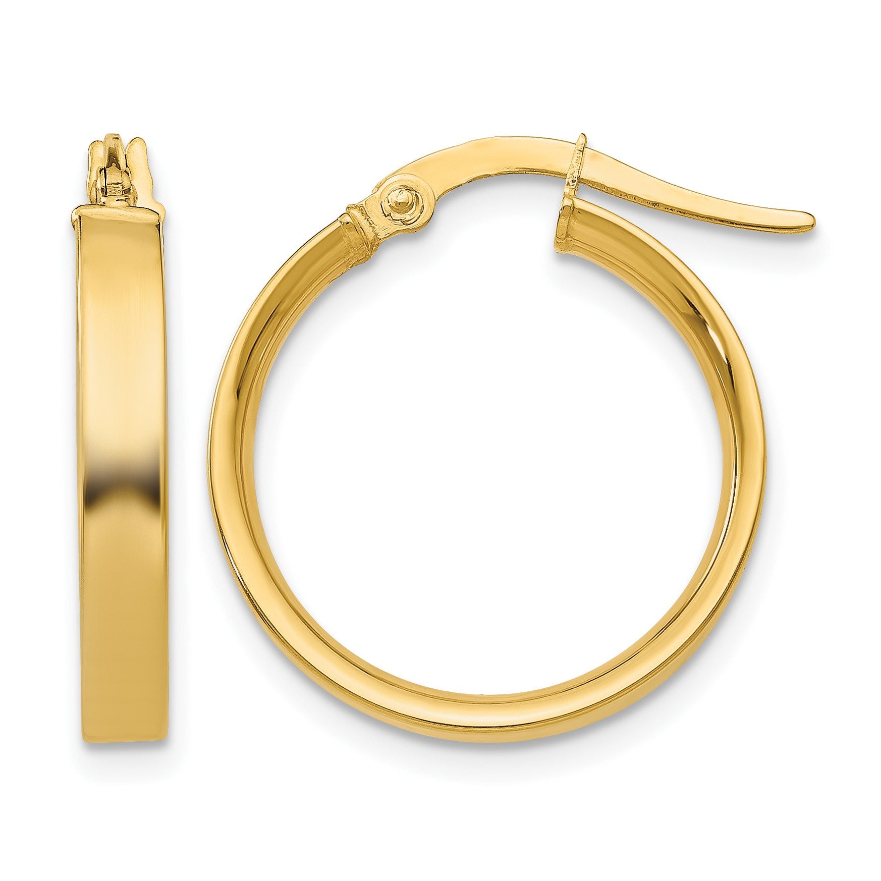 14K 3x16mm Tube Hoop Earrings
