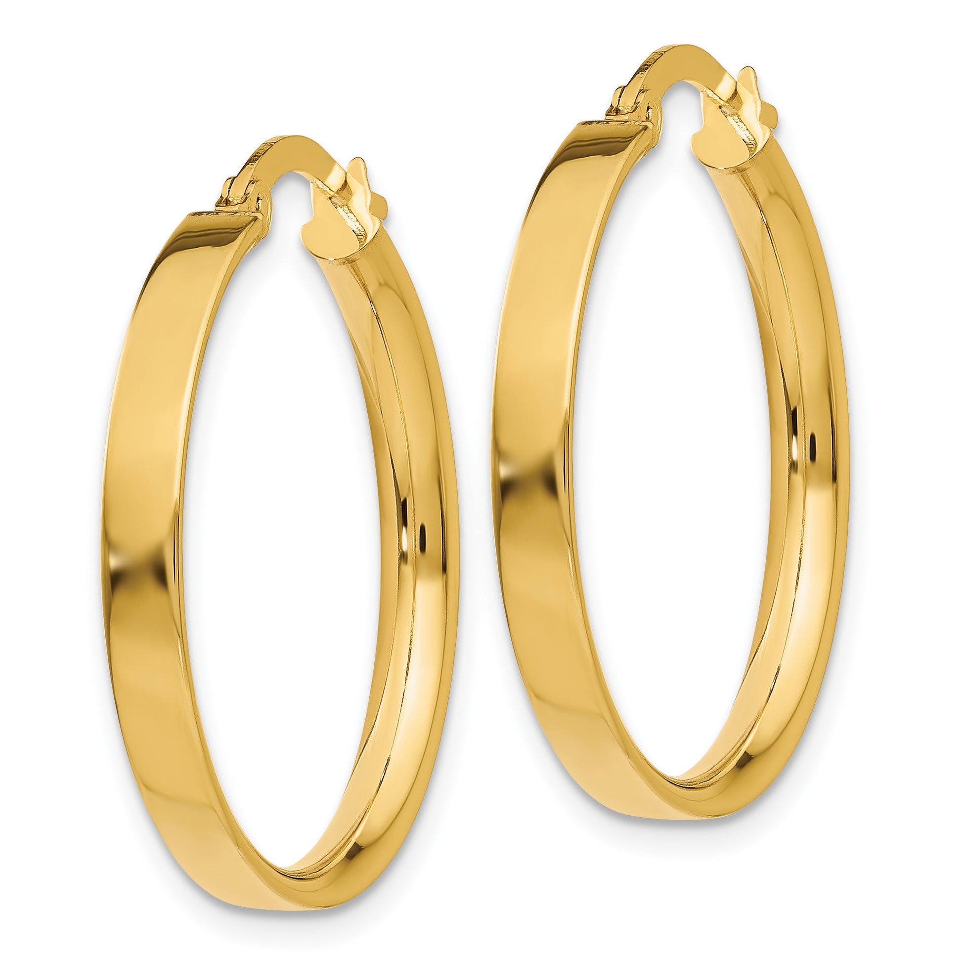 14K 3x25mm Tube Hoop Earrings