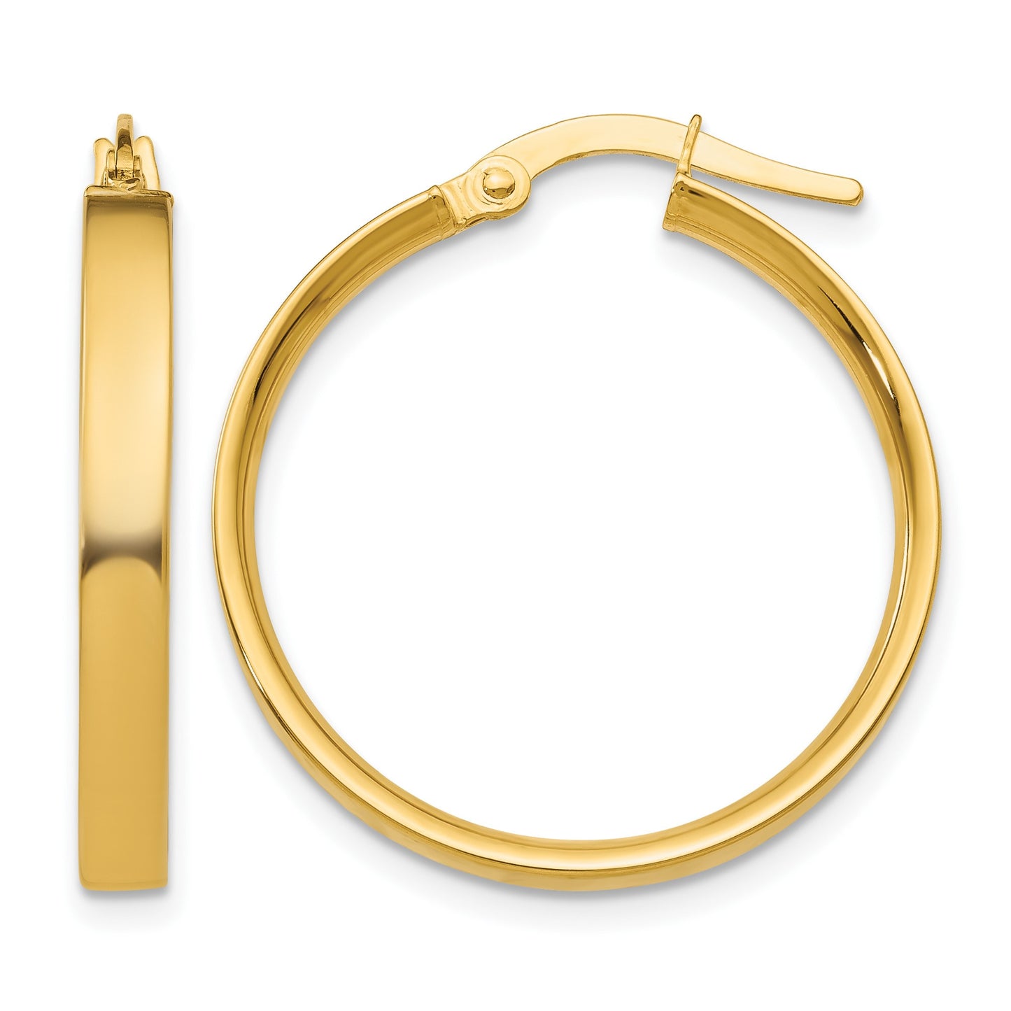 14K 3x25mm Tube Hoop Earrings