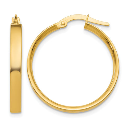 14K 3x25mm Tube Hoop Earrings