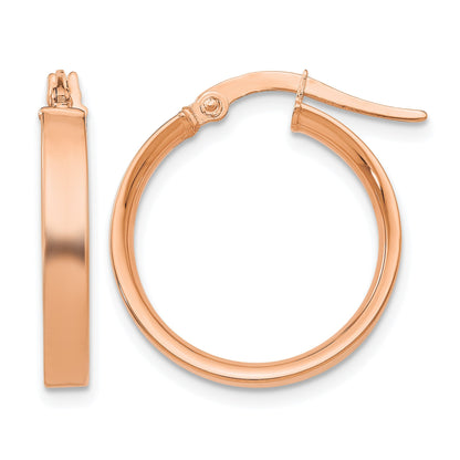 14K Rose Gold 3x16mm Tube Hoop Earrings