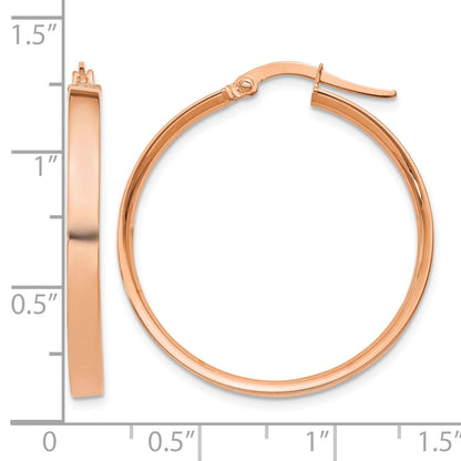 14K Rose Gold 3x29mm Tube Hoop Earrings