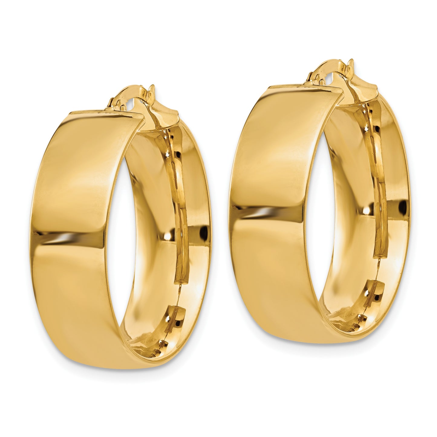 14k 7.75x25mm Polished Large Tube Hoop Earrings