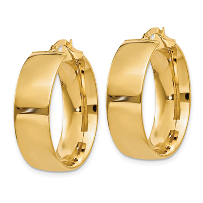 14k 7.75x25mm Polished Large Tube Hoop Earrings