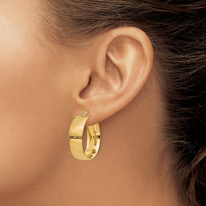 14k 7.75x25mm Polished Large Tube Hoop Earrings
