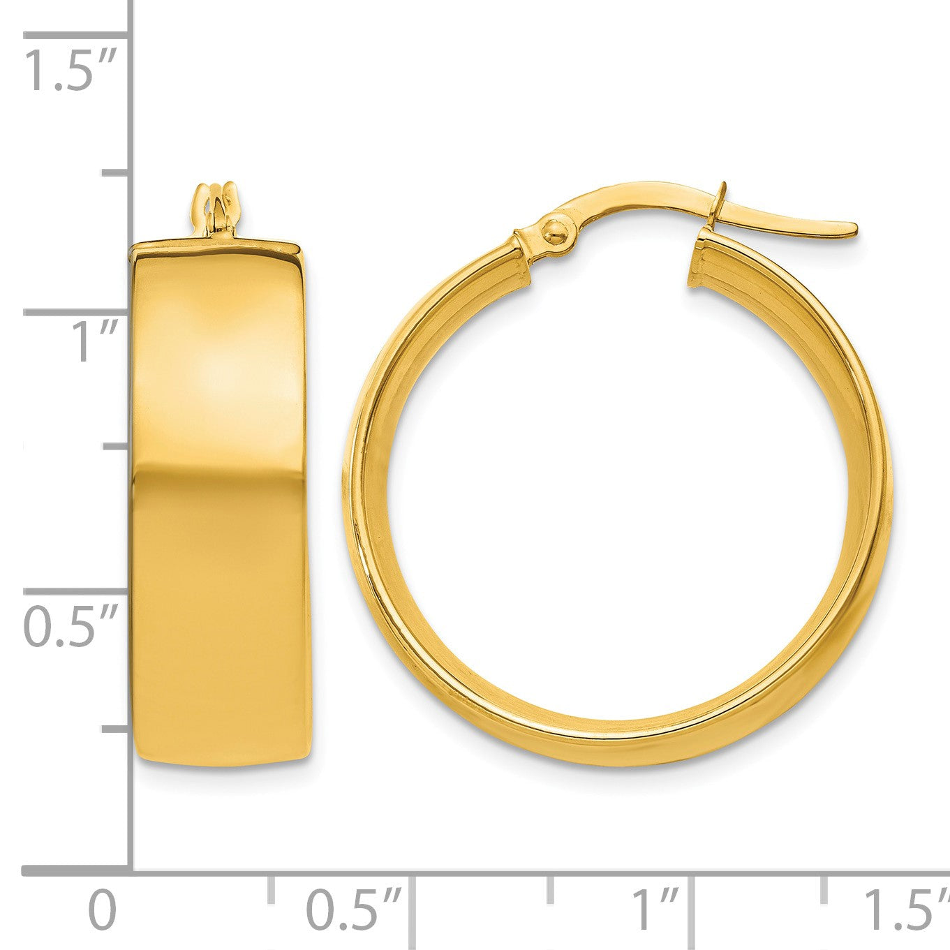 14k 7.75x25mm Polished Large Tube Hoop Earrings