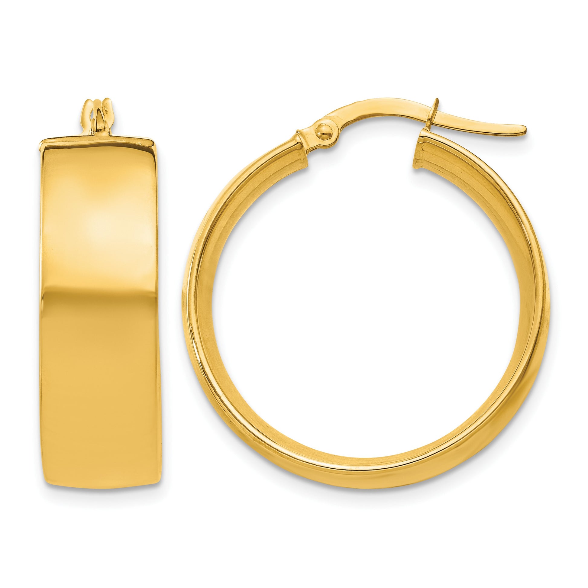 14k 7.75x25mm Polished Large Tube Hoop Earrings