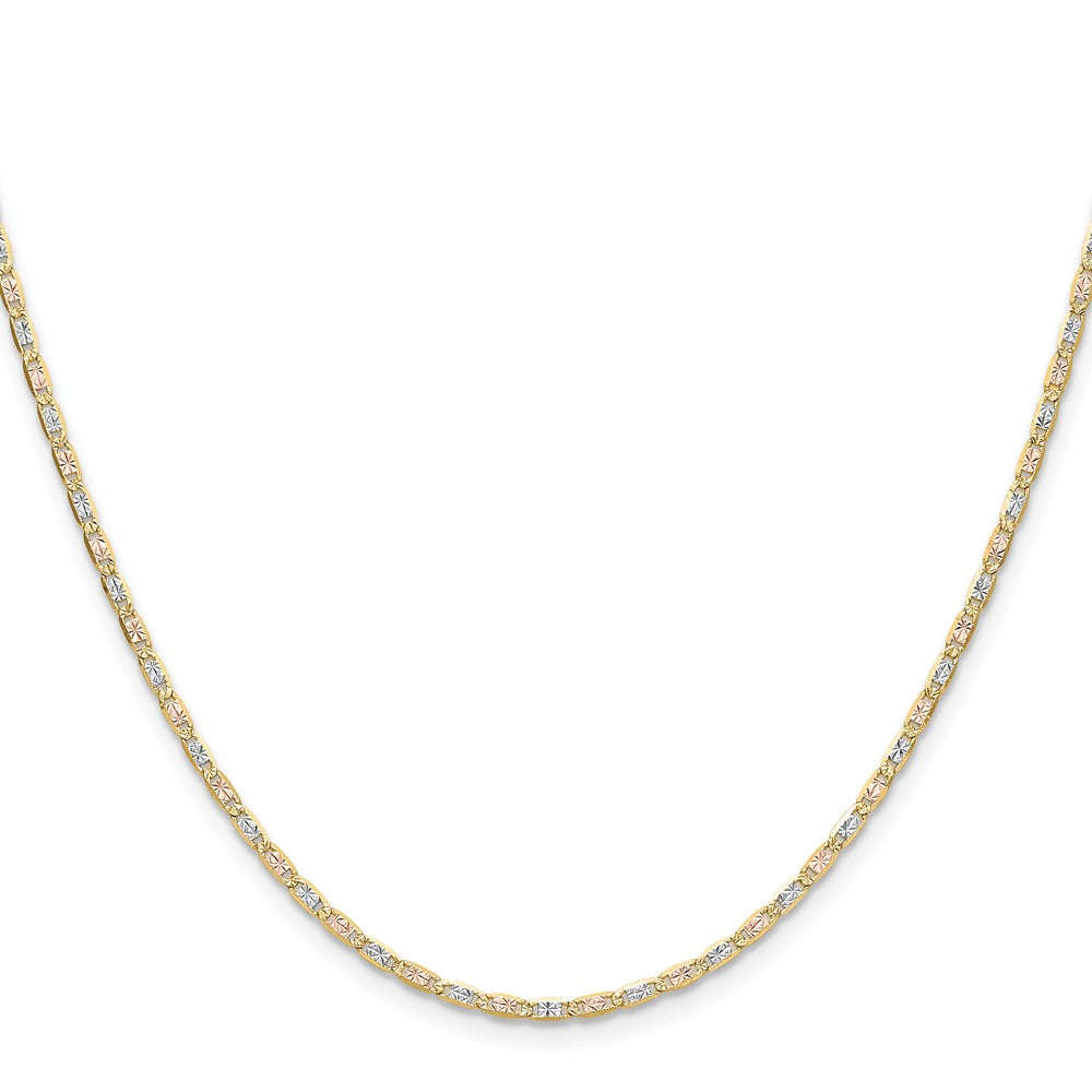 14k 2.0mm Tri-color Gold Pav� Valentino Chain