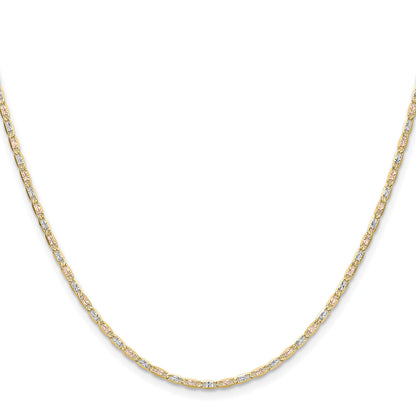 14k 2.0mm Tri-color Gold Pav� Valentino Chain