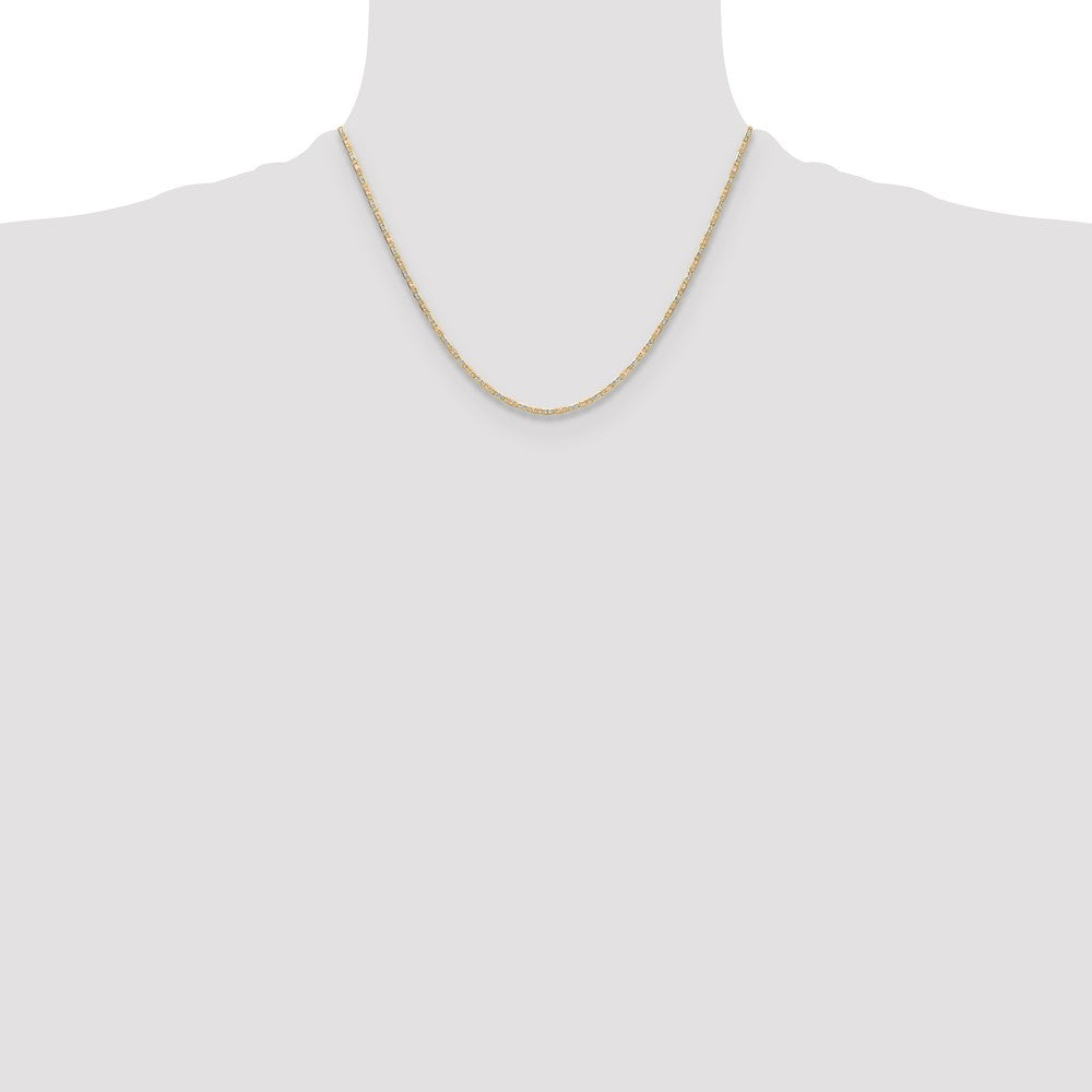 14k 2.0mm Tri-color Gold Pav� Valentino Chain