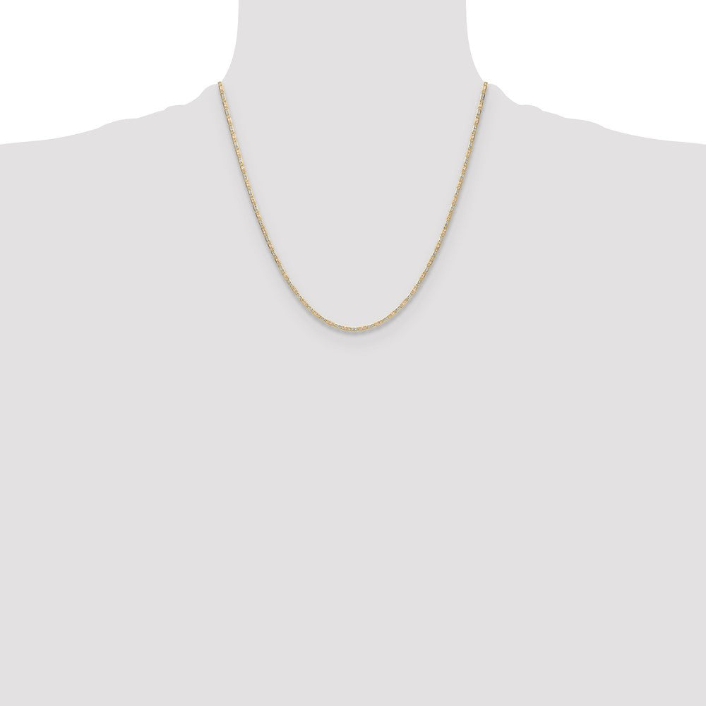 14k 2.0mm Tri-color Gold Pav� Valentino Chain