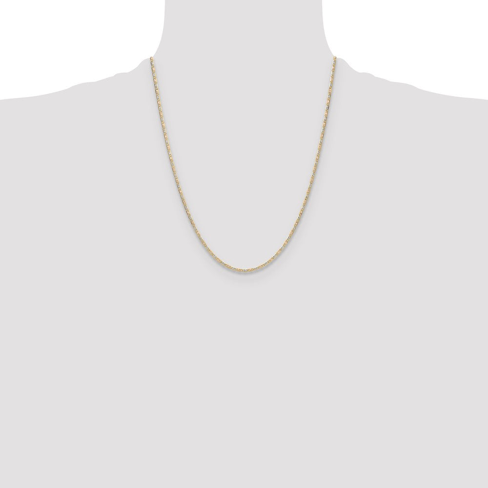 14k 2.0mm Tri-color Gold Pav� Valentino Chain