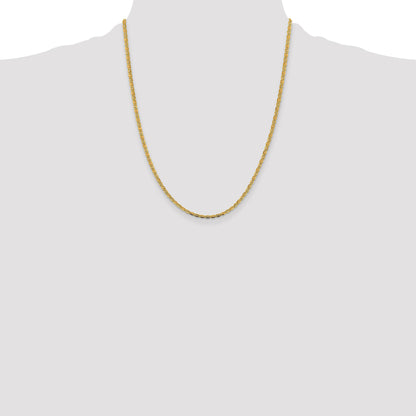 14K 22 inch 2.75mm Tri-color Pav� Valentino with Lobster Clasp Chain