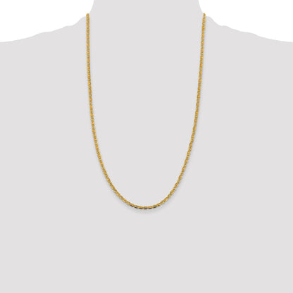 14K 26 inch 2.75mm Tri-color Pav� Valentino with Lobster Clasp Chain