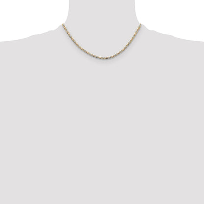 14k 3.2mm Tri-color Gold Pav� Valentino Chain