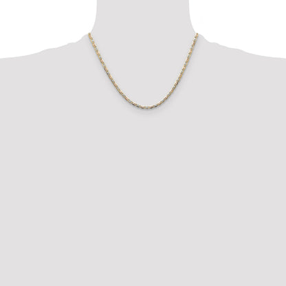 14k 3.2mm Tri-color Gold Pav� Valentino Chain
