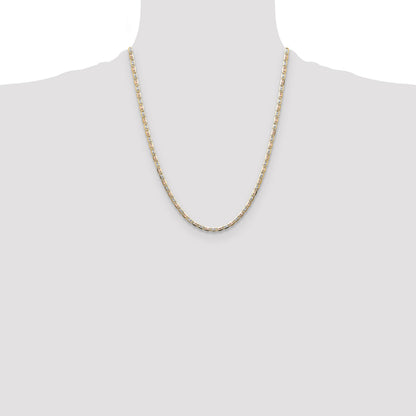 14k 3.2mm Tri-color Gold Pav� Valentino Chain