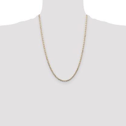 14k 3.2mm Tri-color Gold Pav� Valentino Chain