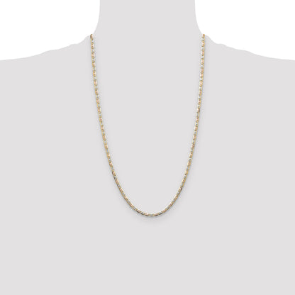 14k 3.2mm Tri-color Gold Pav� Valentino Chain