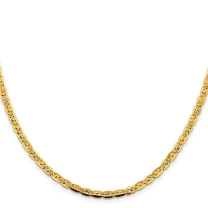 14K 26 inch 3.8mm Tri-color Pav� Valentino with Lobster Clasp Chain