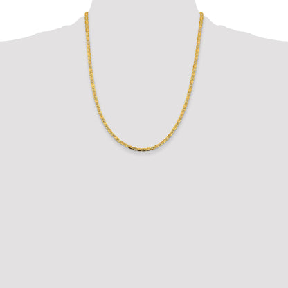 14K 22 inch 3.8mm Tri-color Pav� Valentino with Lobster Clasp Chain