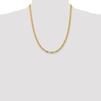 14K 22 inch 4.65mm Tri-color Pav� Valentino with Lobster Clasp Chain