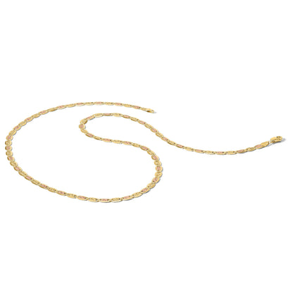 14K 24 inch 4.65mm Tri-color Pav� Valentino with Lobster Clasp Chain