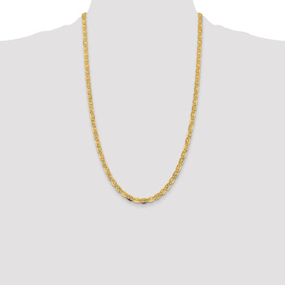 14K 26 inch 4.65mm Tri-color Pav� Valentino with Lobster Clasp Chain