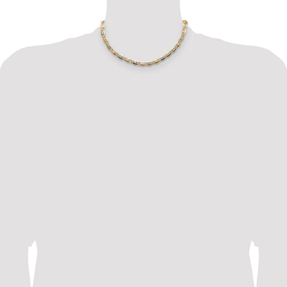14k 6.1mm Tri-color Gold Pav� Valentino Chain