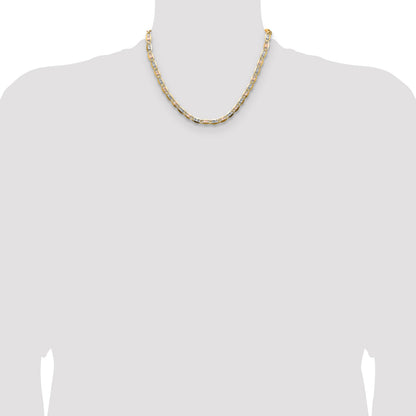 14k 6.1mm Tri-color Gold Pav� Valentino Chain