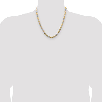 14k 6.1mm Tri-color Gold Pav� Valentino Chain