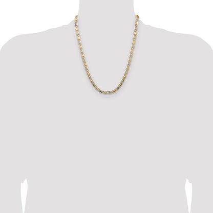 14k 6.1mm Tri-color Gold Pav� Valentino Chain