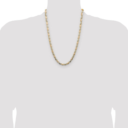 14k 6.1mm Tri-color Gold Pav� Valentino Chain