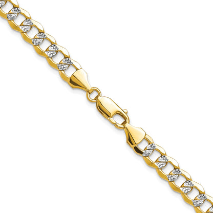 14k 7.1mm Semi-solid with Rhodium Pav� Curb Chain