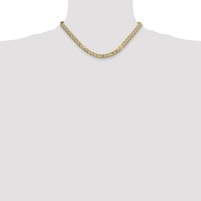 14k 7.75mm Semi-solid with Rhodium Pav� Curb Chain