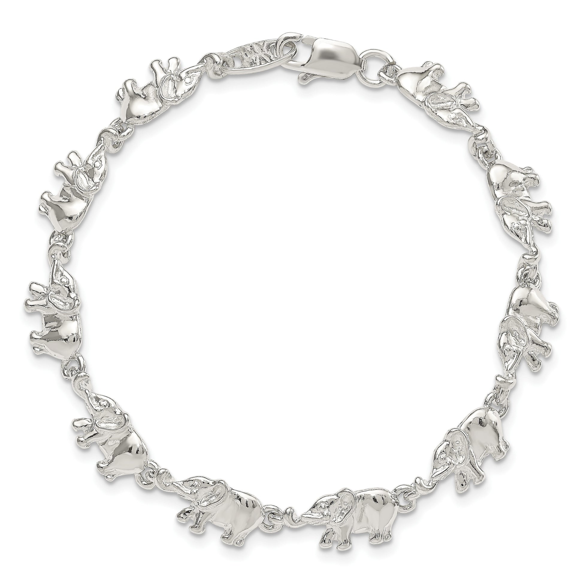 Sterling Silver Elephants Bracelet