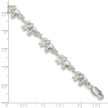 Sterling Silver Elephants Bracelet