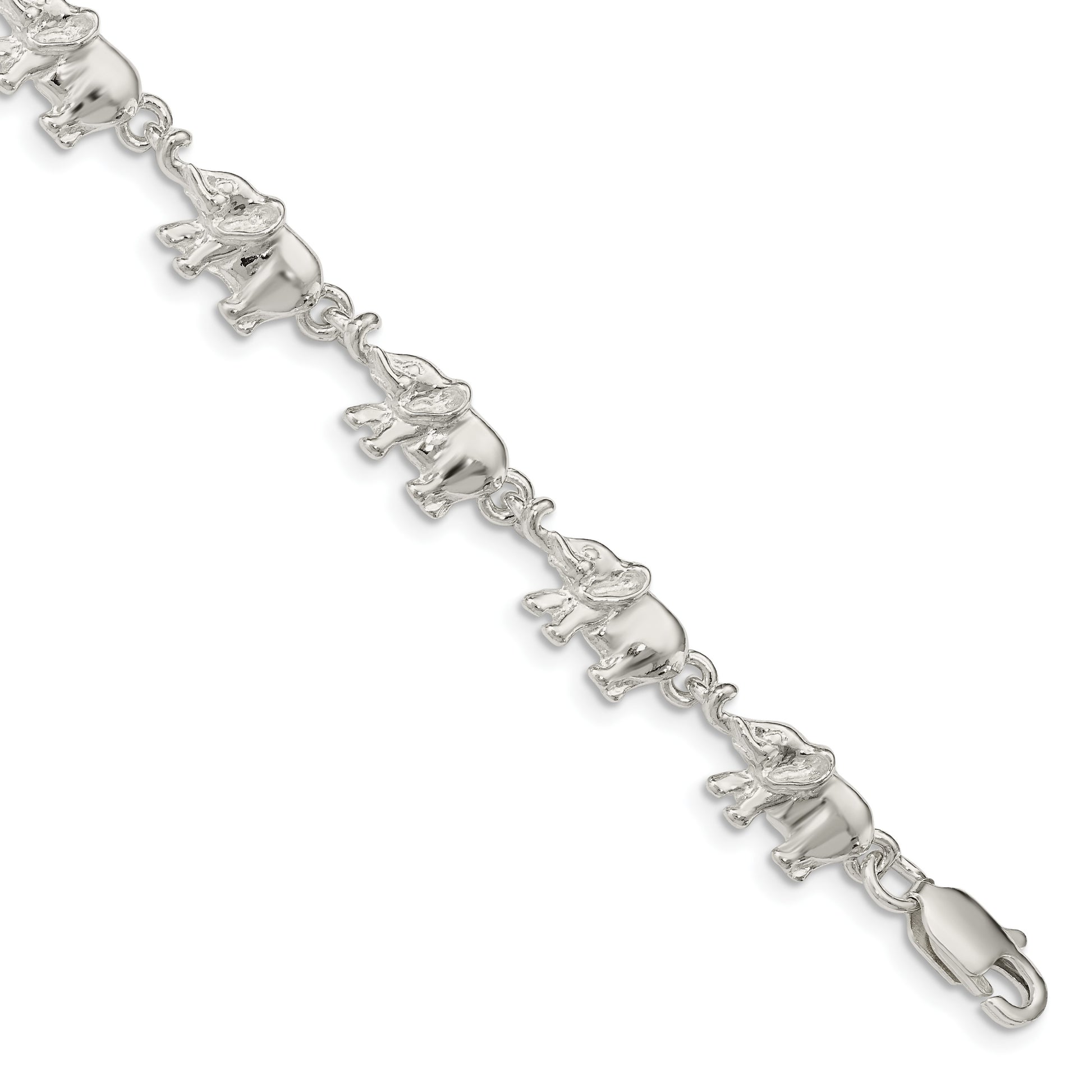 Sterling Silver Elephants Bracelet